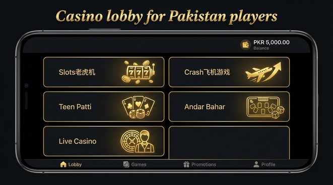 Lobby view of ht777 for Pakistan users